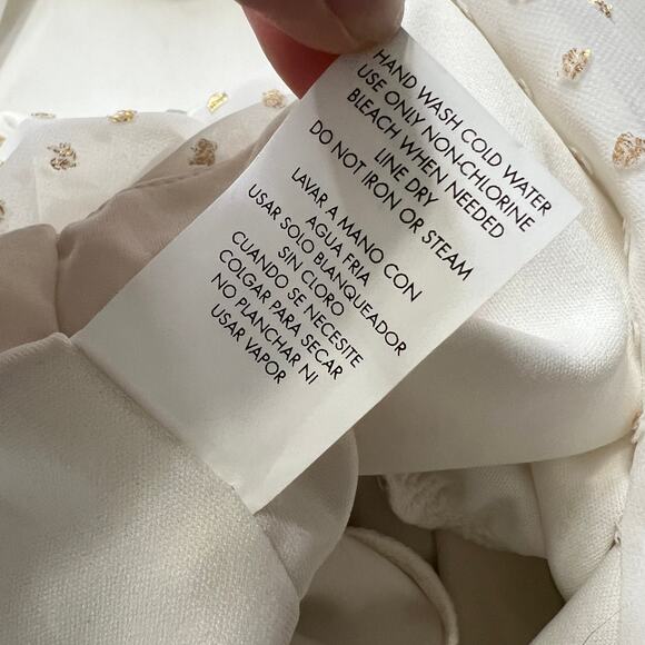 Speechless Ivory Metallic Gold Dot Mini Dress Size XXL - Picture 9 of 10